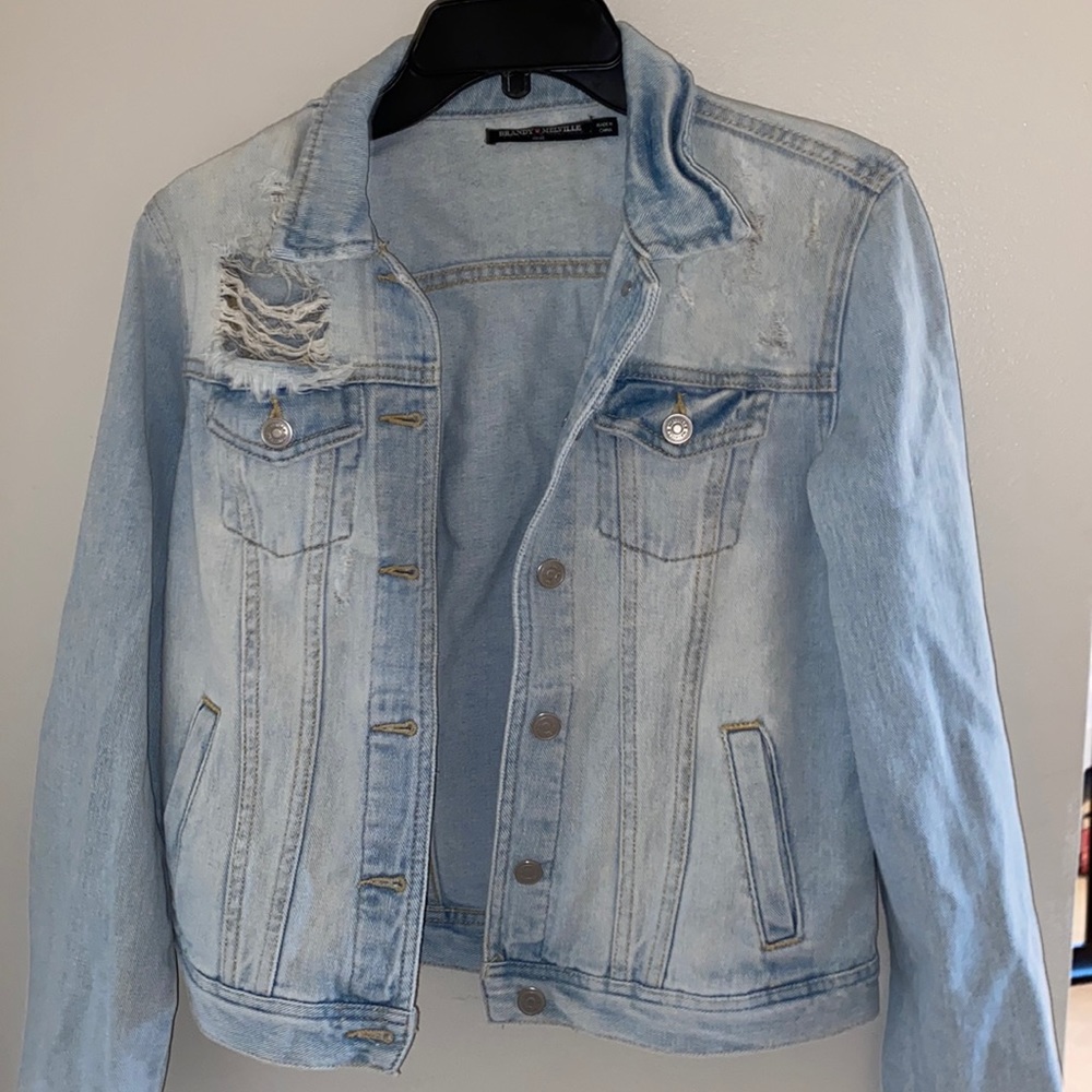 light wash distressed jean jacket